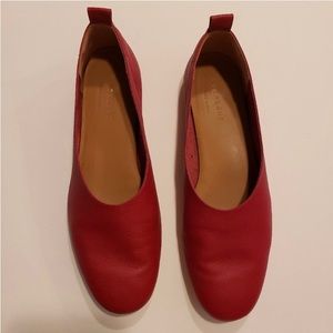 Everlane The Day Glove Leather Slip on Flats Red
